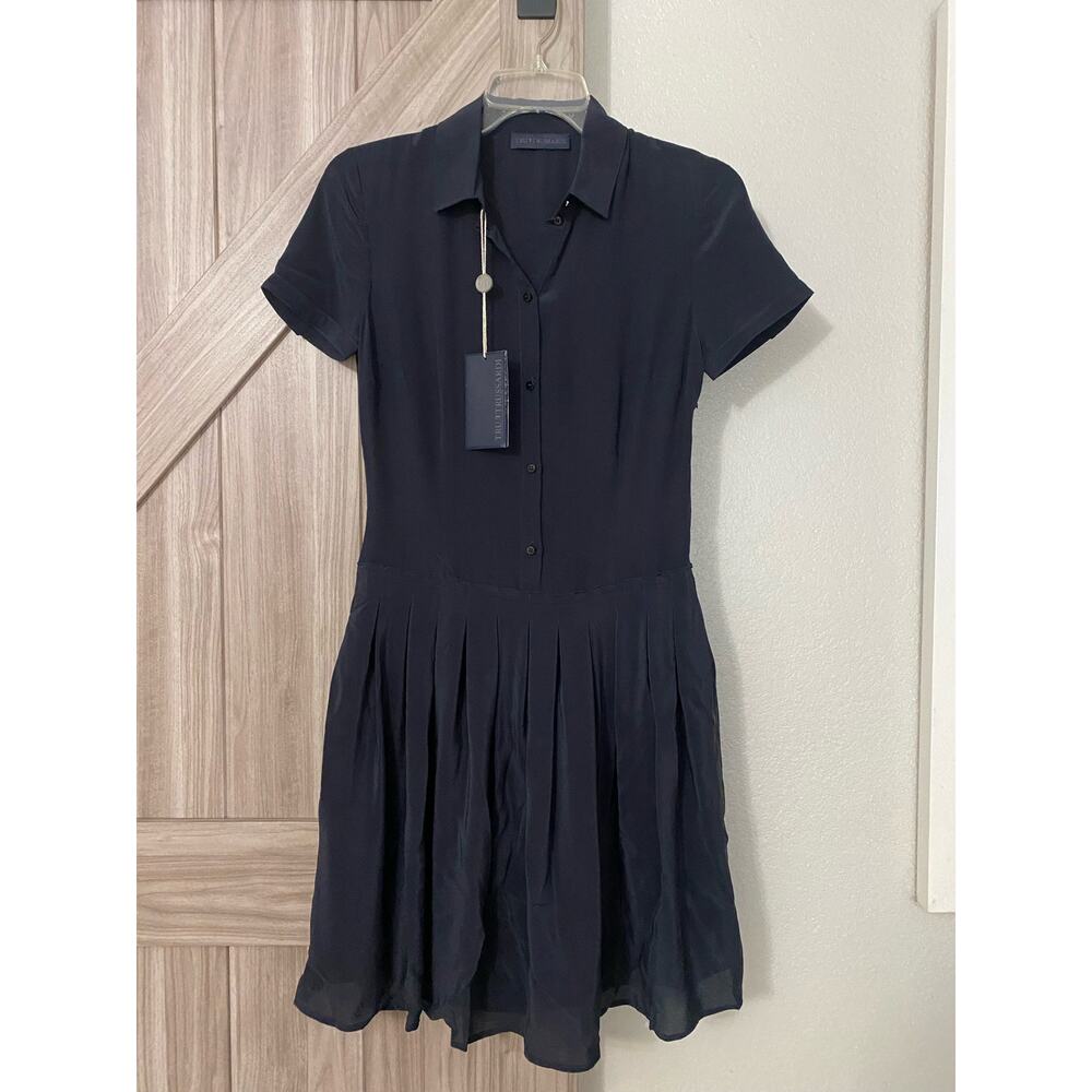NWT Tru Trussardi Navy silk dress, size 38